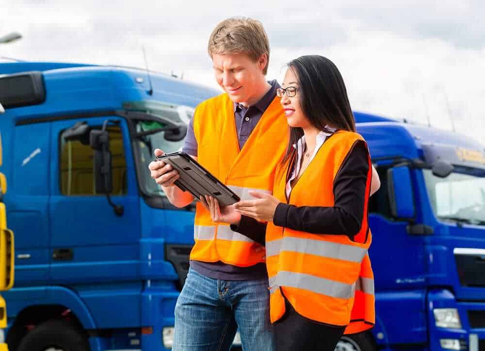 people managing lorry fleet