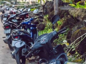 motorcycles in a row