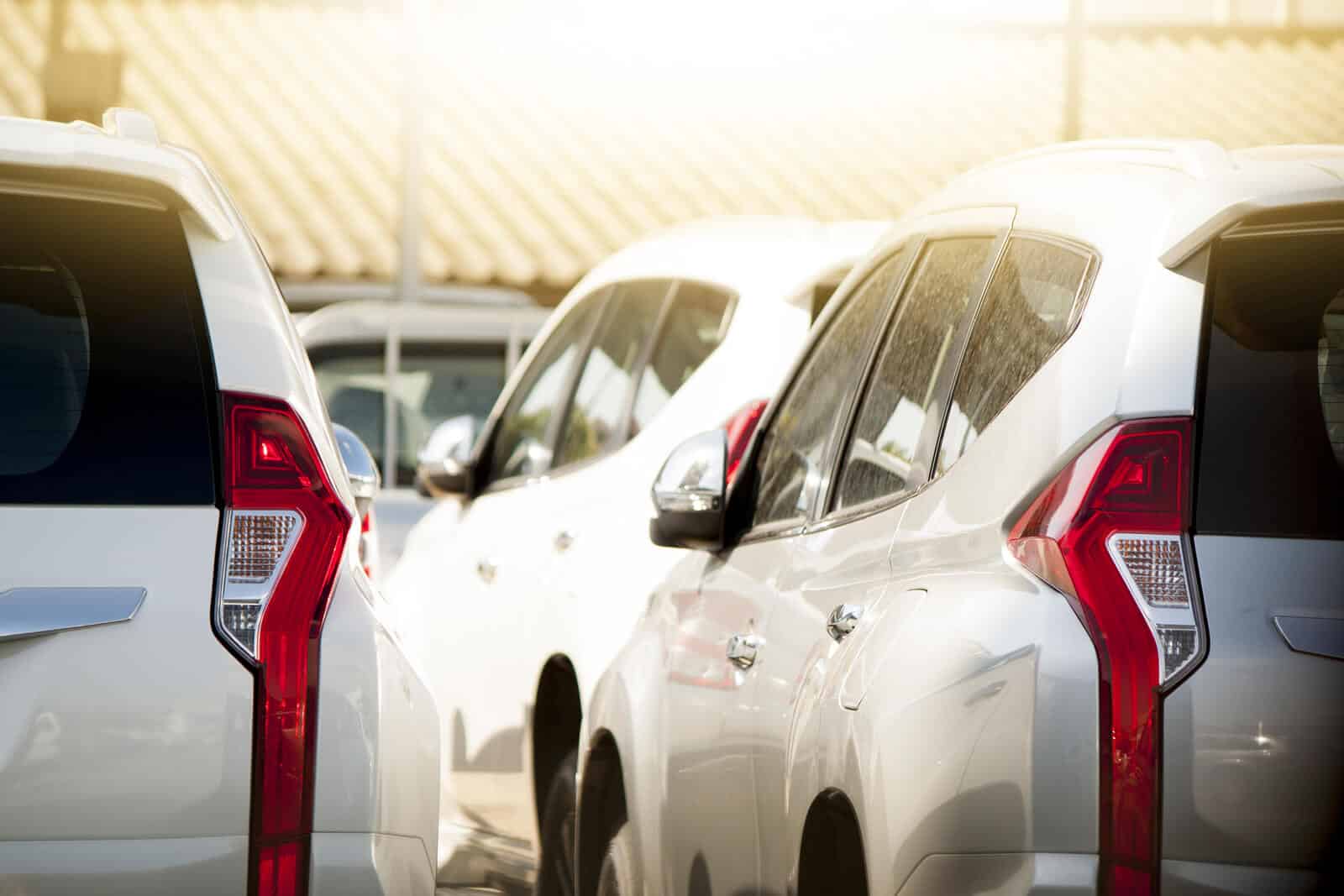 Fleet of white cars