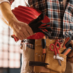 Builder with tool belt