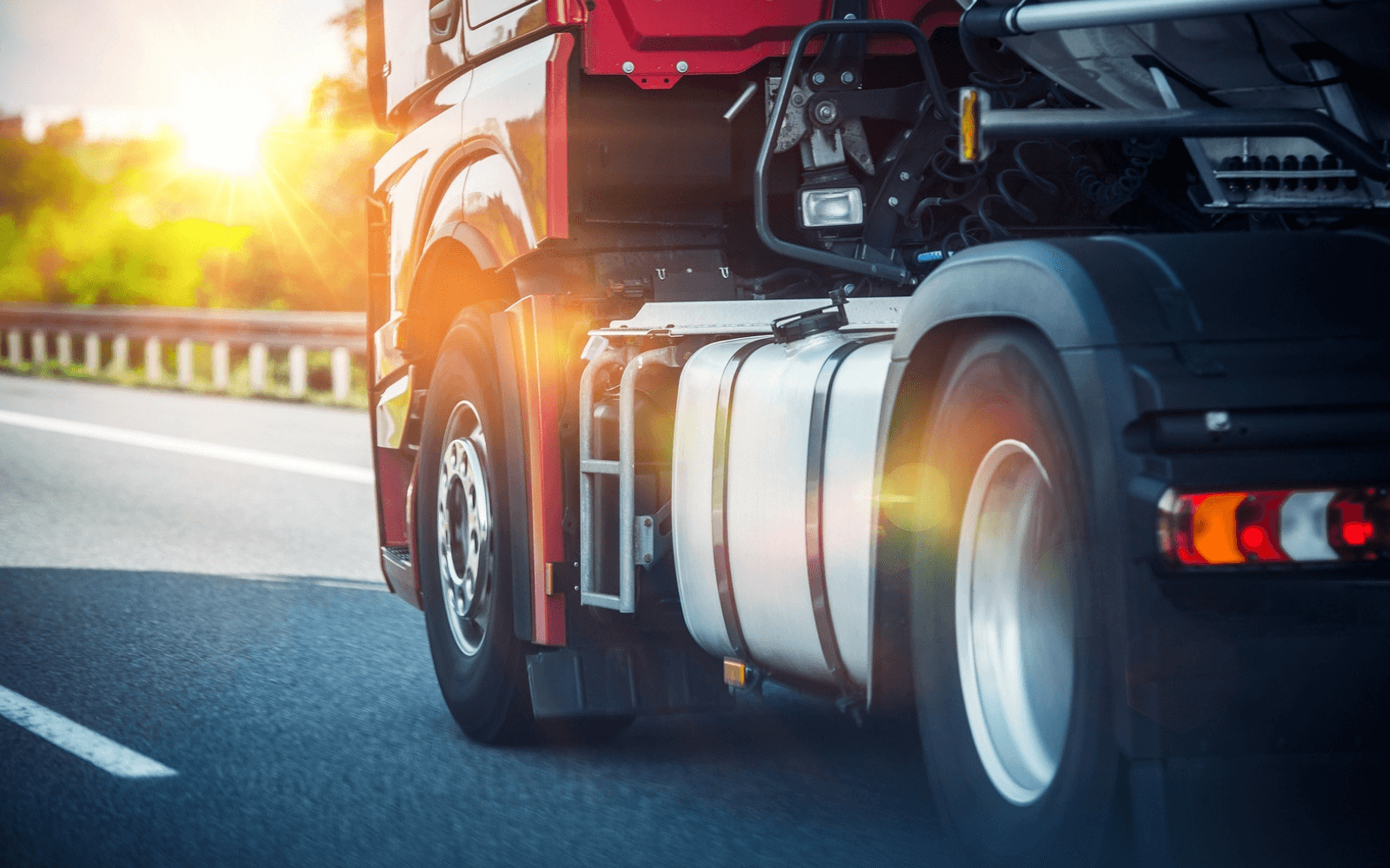Side view of lorry wheels