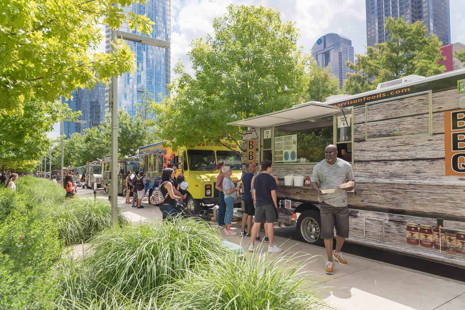 Food van serving people