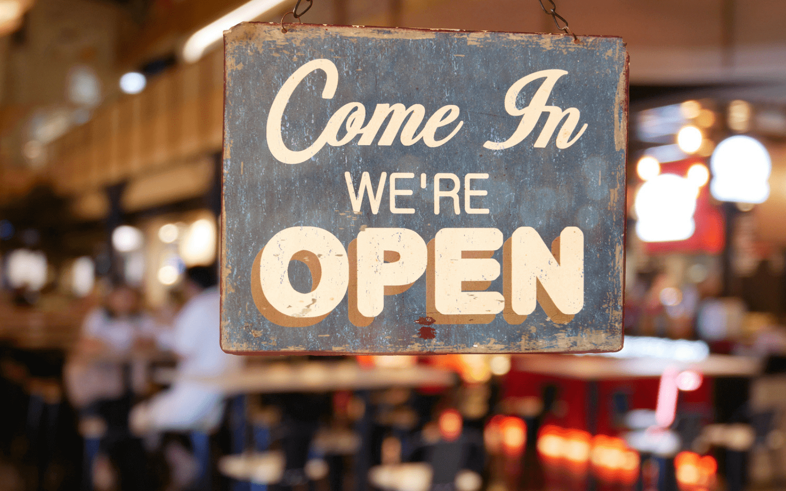Open sign at restaurant