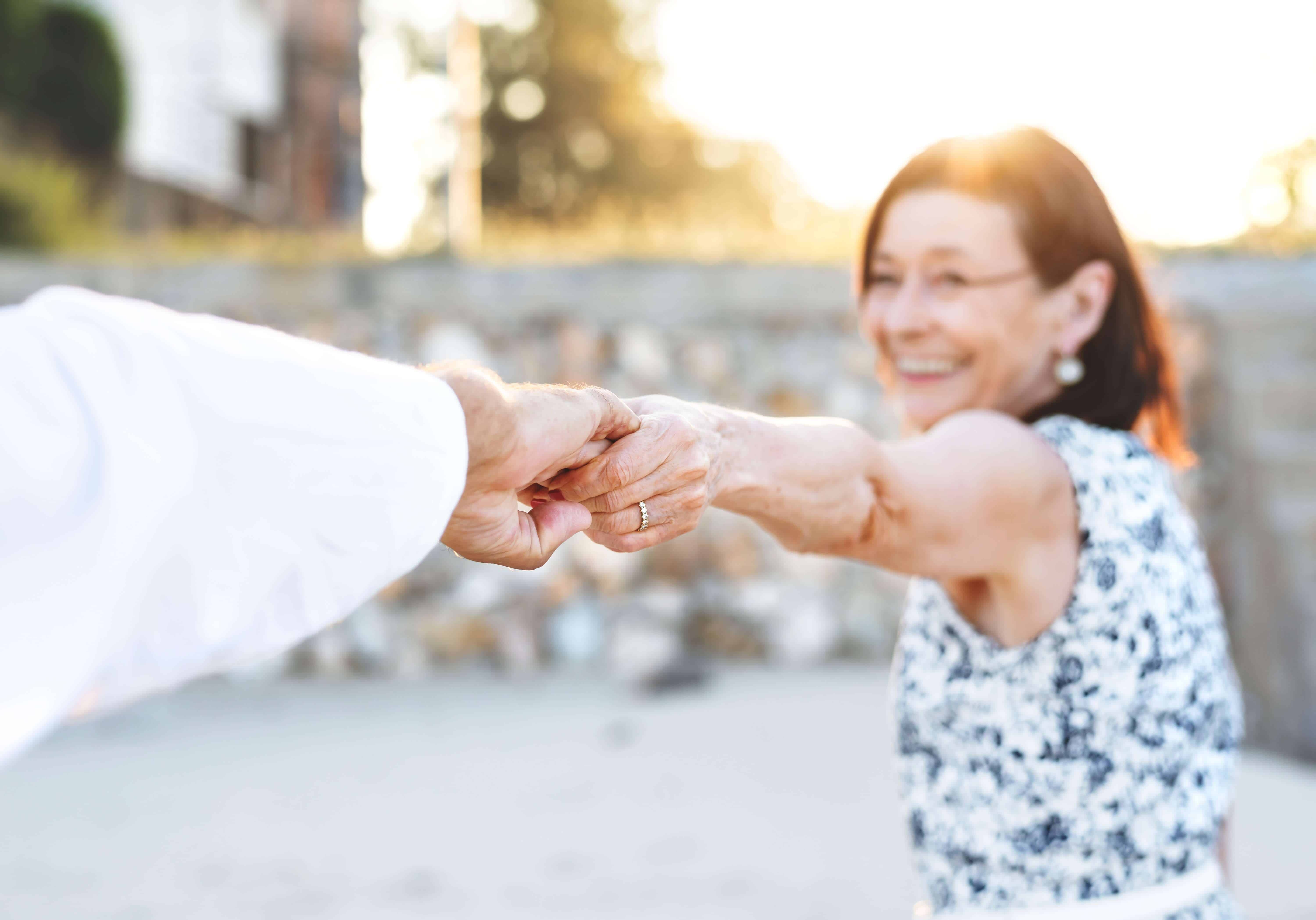 Older couple dancing