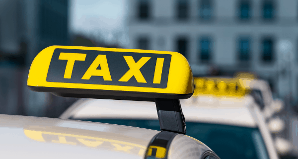 Lit taxi sign