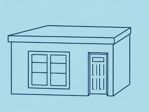Illustration of a flat roof property