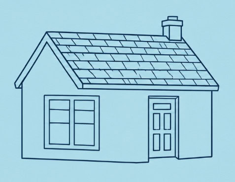 Illustration of a shingle roof property